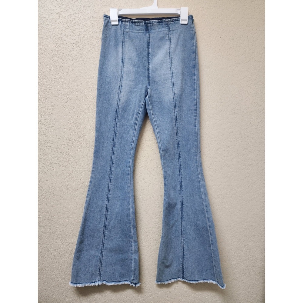 No Boundaries Women Flare Jeans M 7-9 Blue Stretch Bell Bottom Casual Denim Pant